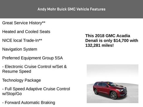 Used 2018 GMC Acadia Denali w/ Technology Package FWD image 8