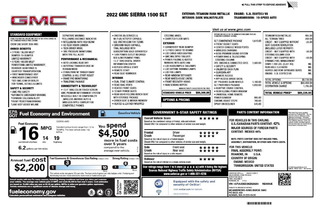 Used 2022 GMC Sierra 1500 SLT w/ SLT Convenience Package AWD/4WD image 3