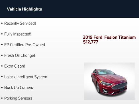 Used 2019 Ford Fusion Titanium AWD/4WD image 2