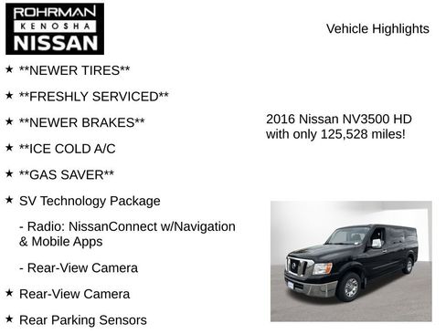 Used 2016 Nissan NV 3500 SV w/ SV Technology Package RWD image 7