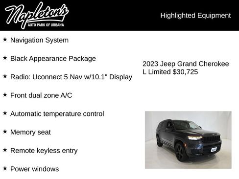 Used 2023 Jeep Grand Cherokee L Limited w/ Black Appearance Package AWD/4WD image 15