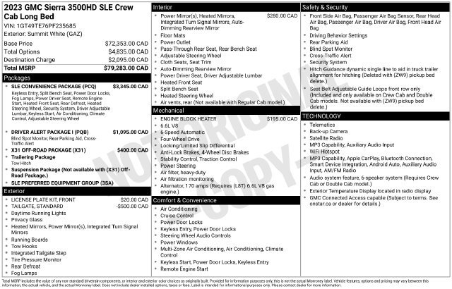Used 2023 GMC Sierra 3500 SLE w/ SLE Convenience Package AWD/4WD image 38