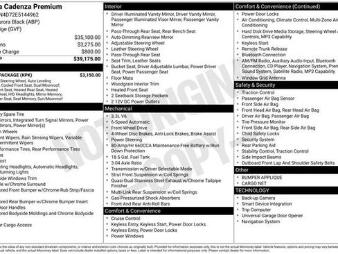 Used 2014 Kia Cadenza Premium w/ Luxury Package FWD image 5