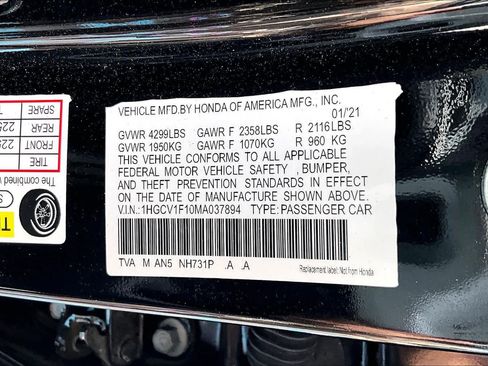 Certified 2021 Honda Accord LX image 60