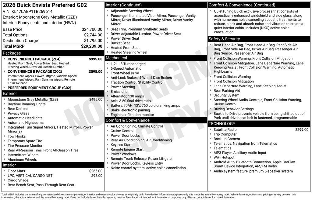 New 2026 Buick Envista Preferred w/ Convenience I Package FWD image 4