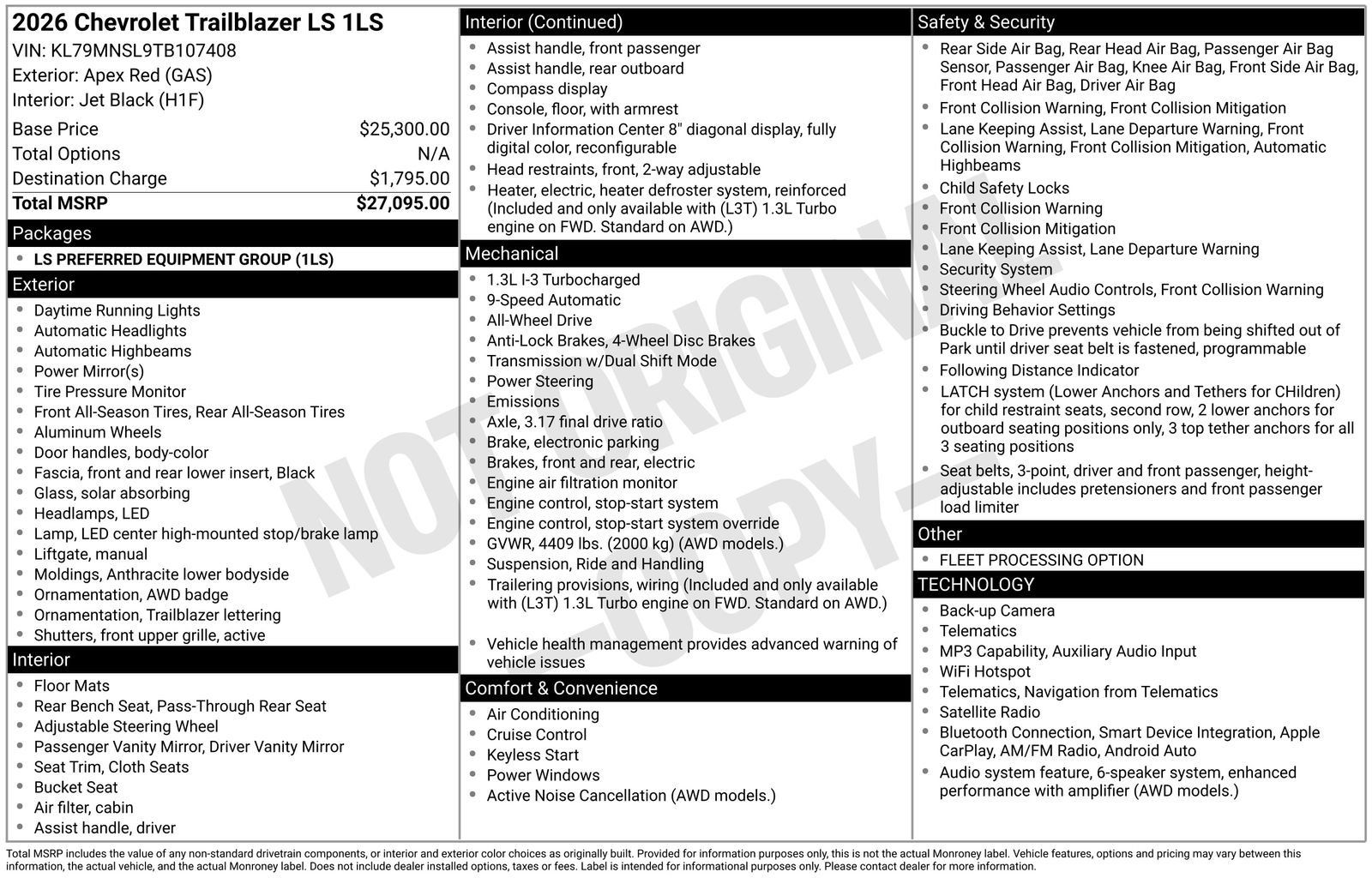 Used 2026 Chevrolet TrailBlazer LS AWD/4WD image 40