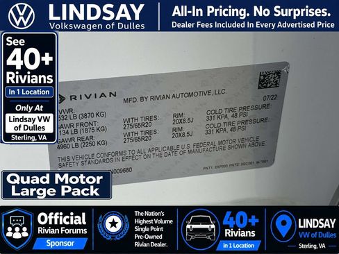 Used 2022 Rivian R1T Adventure AWD/4WD image 29