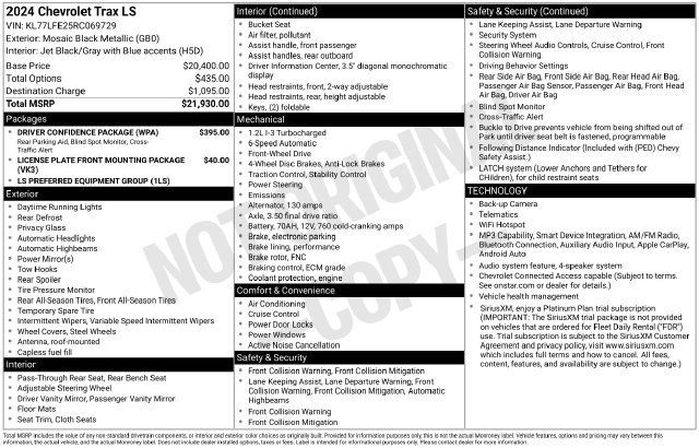 Used 2024 Chevrolet Trax LS w/ Driver Confidence Package FWD image 31