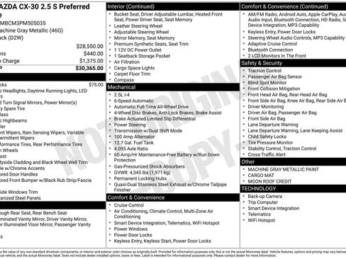 Used 2023 MAZDA CX-30 AWD 2.5 S w/ Preferred Package image 3