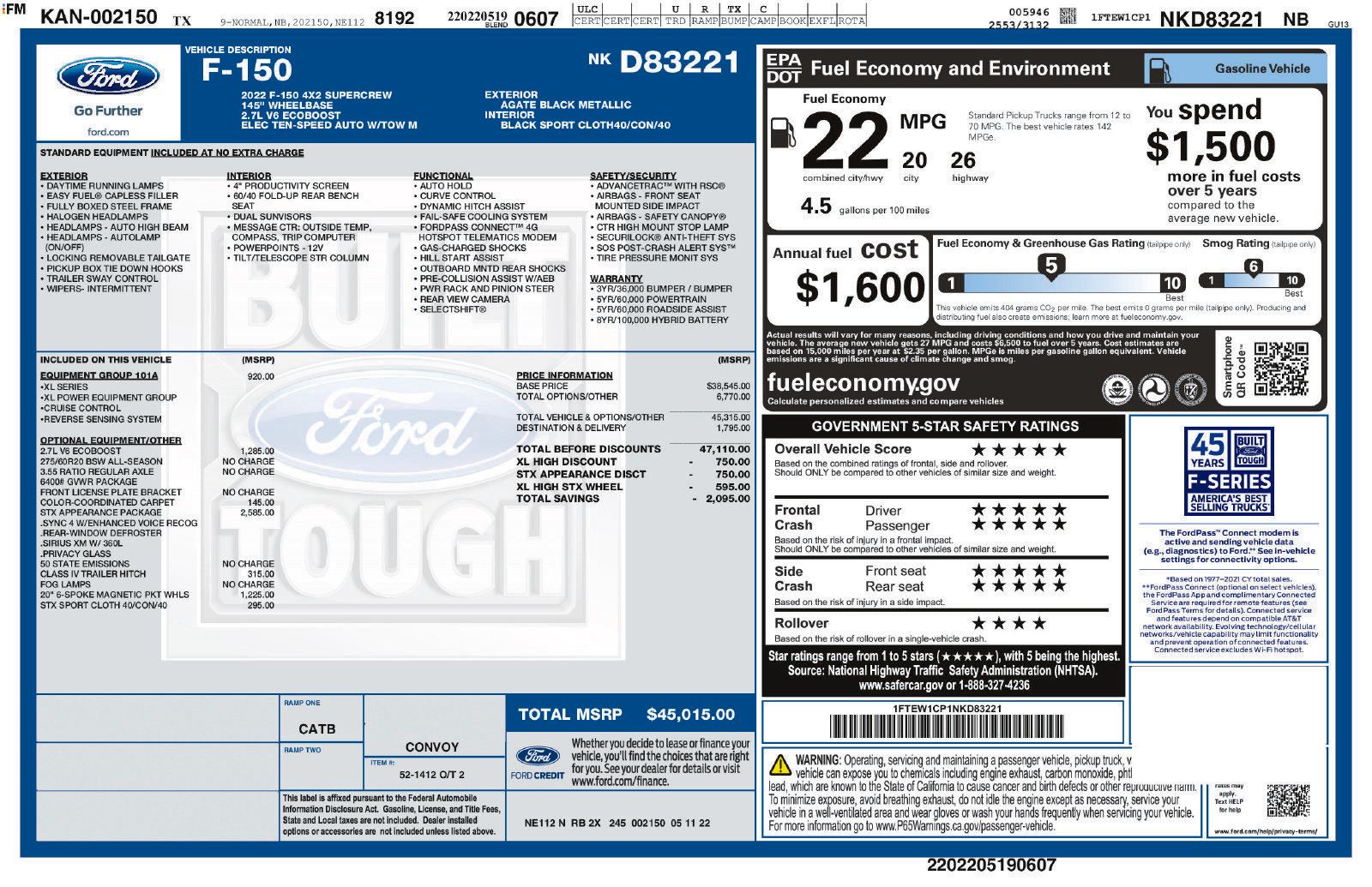 Used 2022 Ford F150 XL w/ STX Appearance Package RWD image 15