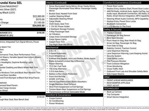 Used 2021 Hyundai Kona SEL w/ Cargo Package FWD image 30
