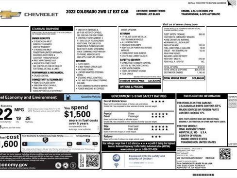 Used 2022 Chevrolet Colorado LT w/ Fleet Safety Package image 4