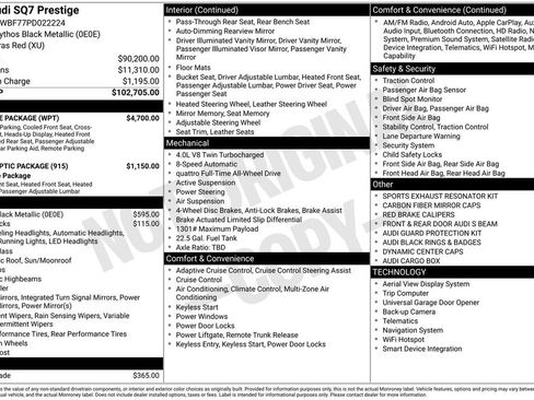 Certified 2023 Audi SQ7 Prestige w/ Prestige Package AWD/4WD image 43