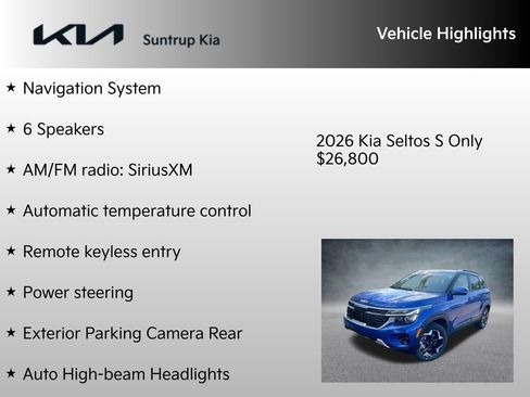 New 2026 Kia Seltos S image 7