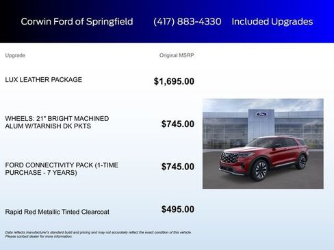 New 2026 Ford Explorer Platinum w/ LUX Leather Package AWD/4WD image 5