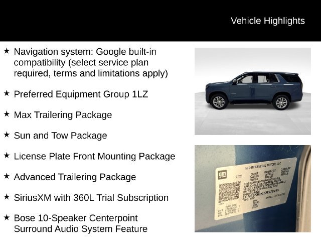 Certified 2025 Chevrolet Tahoe Premier w/ Sun And Tow Package AWD/4WD image 27