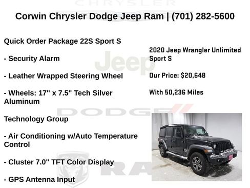 Used 2020 Jeep Wrangler Unlimited Sport S image 13