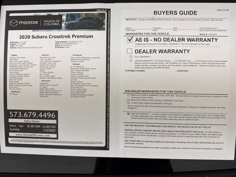 Used 2020 Subaru Crosstrek 2.0i Premium image 32