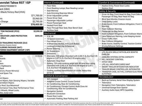 New 2026 Chevrolet Tahoe RST w/ Sun And Tow Package AWD/4WD image 5