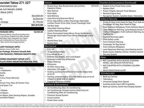 Used 2022 Chevrolet Tahoe Z71 w/ Luxury Package AWD/4WD image 2