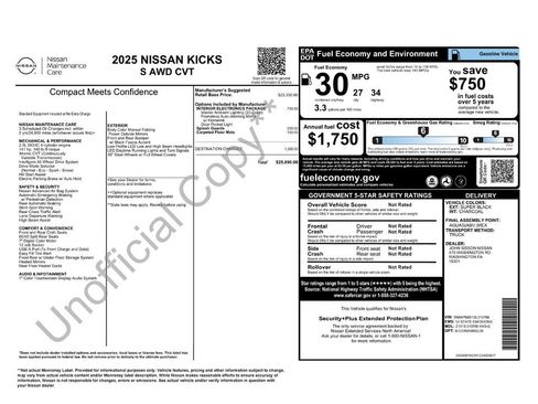 Certified 2025 Nissan Kicks S w/ Interior Electronics Package image 2