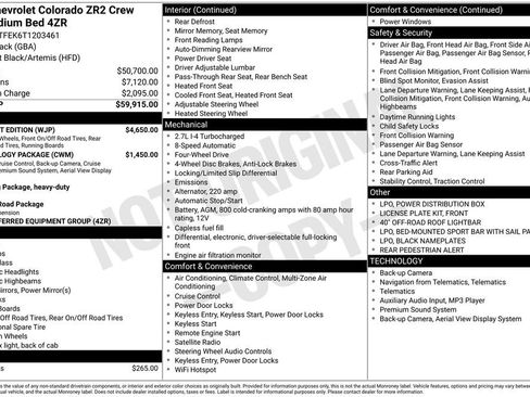 New 2026 Chevrolet Colorado ZR2 w/ Midnight Edition AWD/4WD image 26