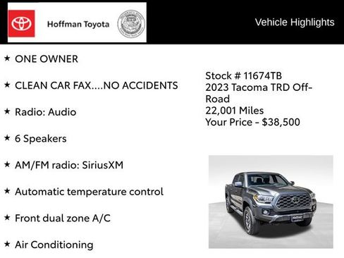 Used 2023 Toyota Tacoma TRD Off-Road AWD/4WD image 15
