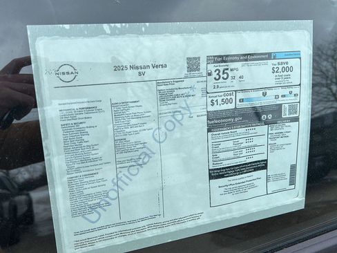 New 2025 Nissan Versa SV w/ Trunk Package image 28