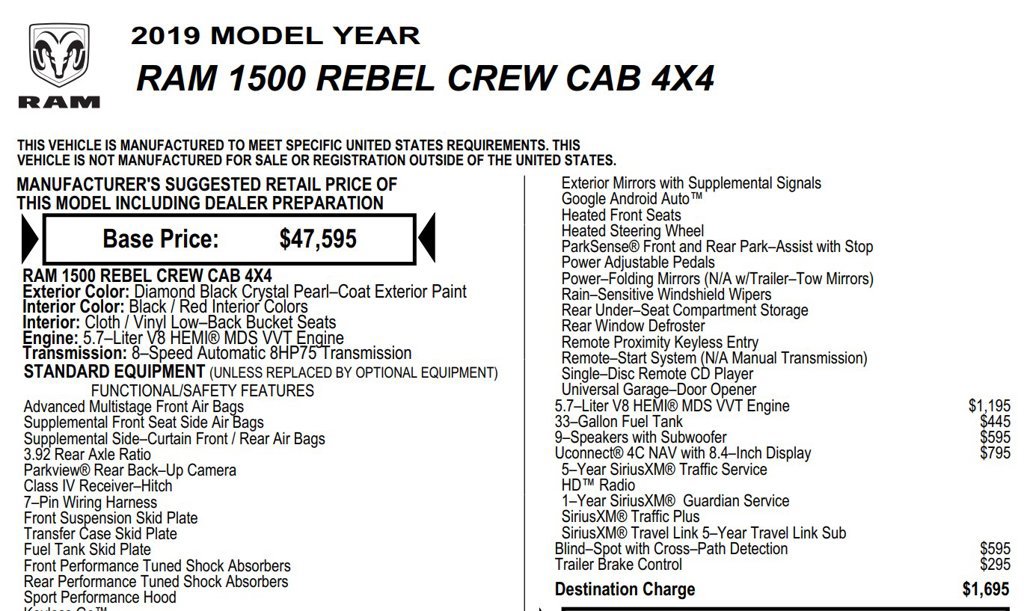 Used 2019 RAM 1500 Rebel w/ Rebel Level 2 Equipment Group AWD/4WD image 16