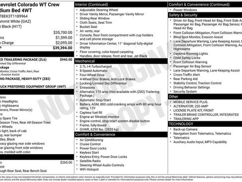 New 2026 Chevrolet Colorado W/T w/ Advanced Trailering Package AWD/4WD image 21