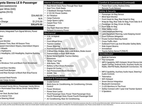 Used 2021 Toyota Sienna LE FWD image 2
