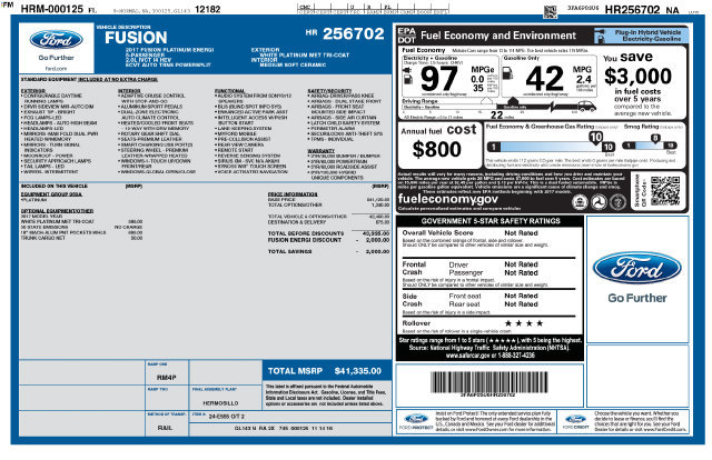 Used 2017 Ford Fusion Energi Platinum FWD image 10