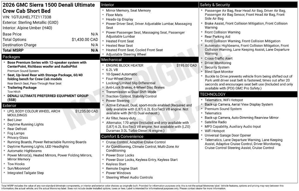 Used 2026 GMC Sierra 1500 Denali Ultimate AWD/4WD image 90