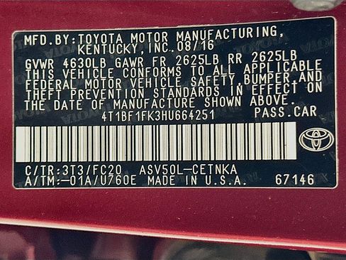 Used 2017 Toyota Camry LE FWD image 30