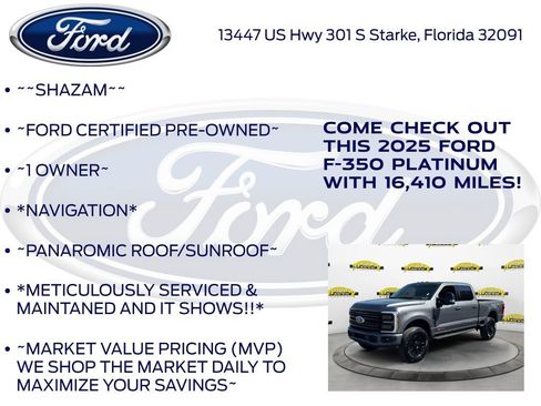 Certified 2025 Ford F350 Platinum w/ Tremor Off-Road Package AWD/4WD image 6