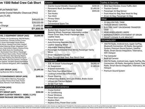 Certified 2021 RAM 1500 Rebel w/ Rebel Level 2 Equipment Group image 26