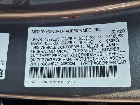 Certified 2020 Honda Accord EX image 28