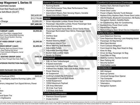 Used 2024 Jeep Wagoneer L Series III w/ Premium Group I AWD/4WD image 35