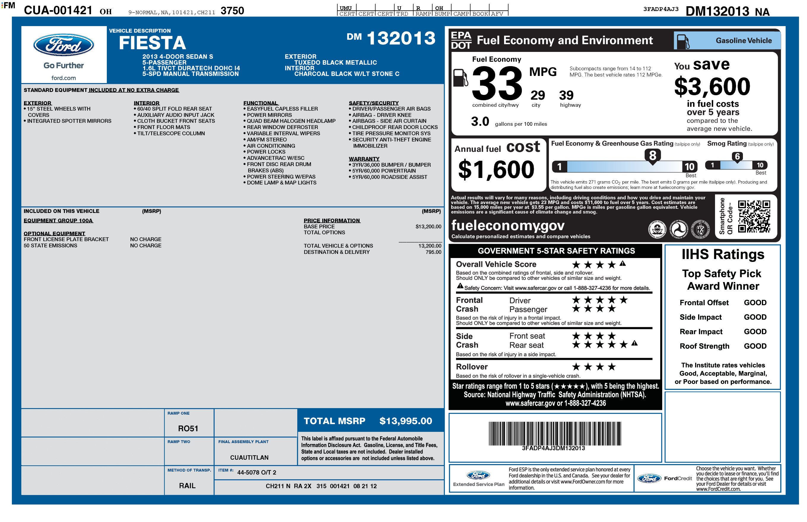 Used 2013 Ford Fiesta S FWD image 2