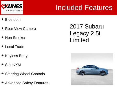 Used 2017 Subaru Legacy 2.5i Limited AWD/4WD image 2