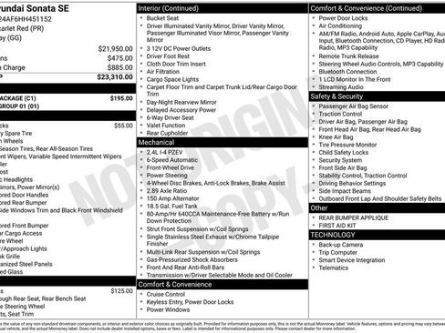Used 2017 Hyundai Sonata SE w/ Cargo Package FWD image 75
