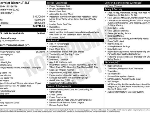 New 2026 Chevrolet Blazer LT w/ LPO, Floor Liner Package FWD image 11