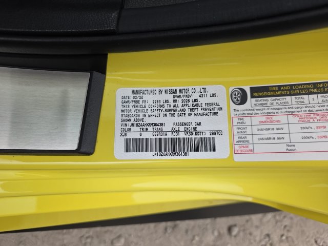 Used 2024 Nissan Z Sport w/ Floor Mat Package RWD image 33