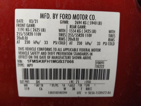 Used 2021 Ford Explorer Limited AWD/4WD image 33