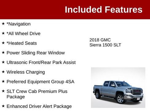 Used 2018 GMC Sierra 1500 SLT AWD/4WD image 3