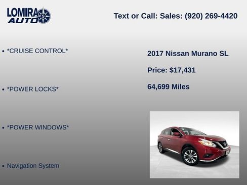 Used 2017 Nissan Murano SL AWD/4WD image 8