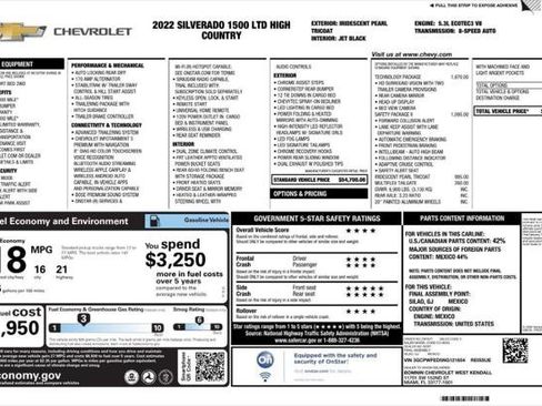 Used 2022 Chevrolet Silverado 1500 High Country w/ Technology Package image 4