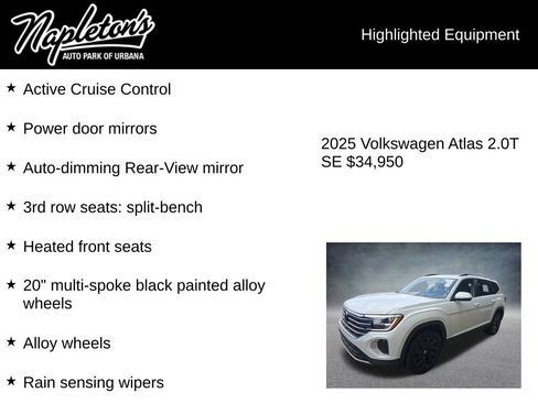 Used 2025 Volkswagen Atlas SE FWD image 8