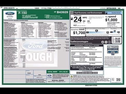 Used 2021 Ford F150 Platinum w/ Equipment Group 701A High AWD/4WD image 7