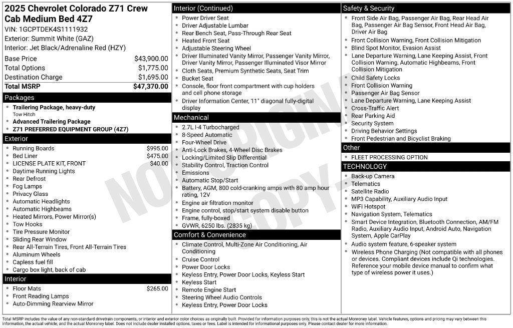 Used 2025 Chevrolet Colorado Z71 AWD/4WD image 1